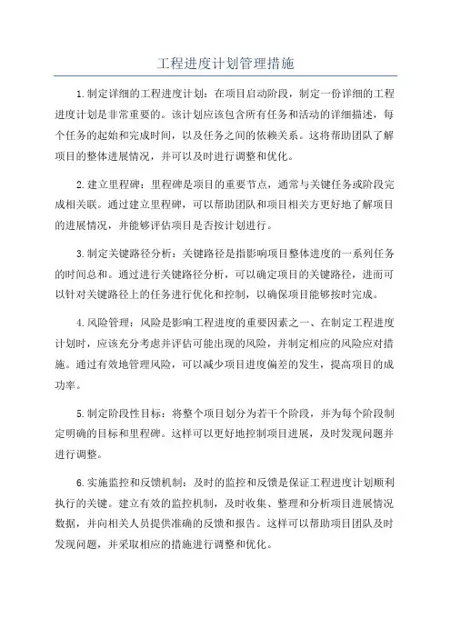 工程进度计划管理措施