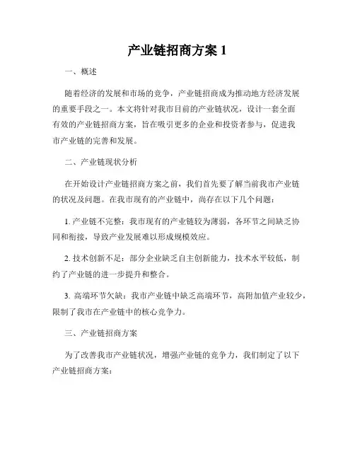 产业链招商方案1