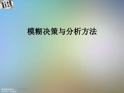模糊决策与分析方法