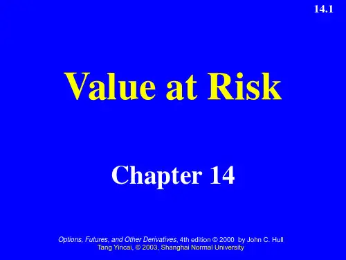 Ch14_ValueatRis(金融工程学,华东师大)k