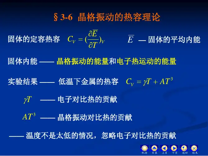 3.6 晶格振动的热容理论
