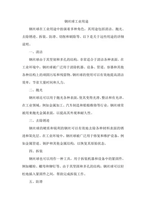钢丝球工业用途