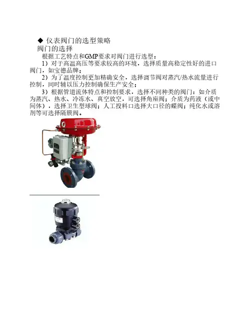 仪表阀门的选型策略
