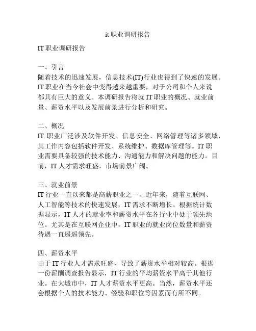 it职业调研报告