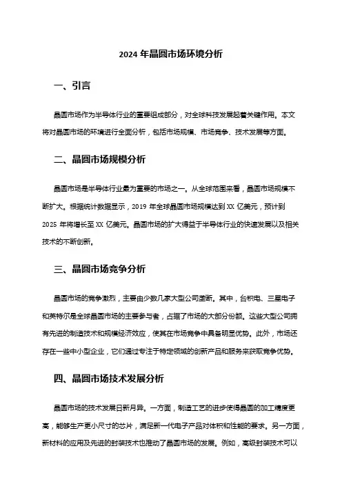 2024年晶圆市场环境分析