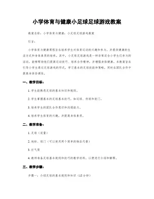 小学体育与健康小足球足球游戏教案