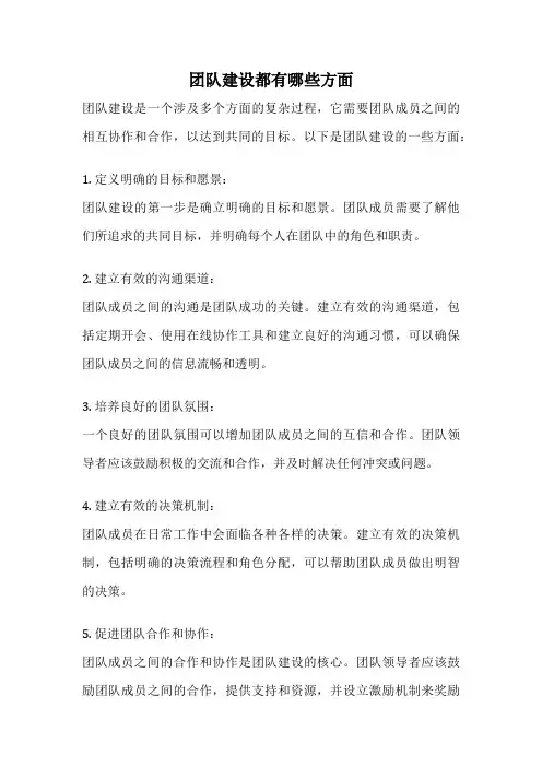 团队建设都有哪些方面