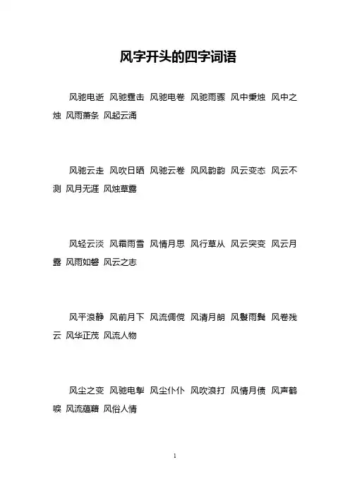 风字开头的四字词语