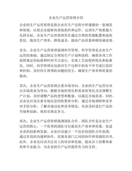 企业生产运营原理介绍