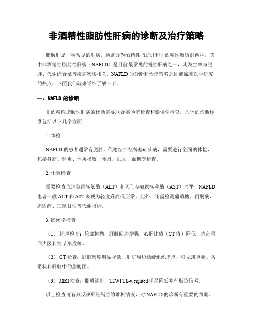 非酒精性脂肪性肝病的诊断及治疗策略