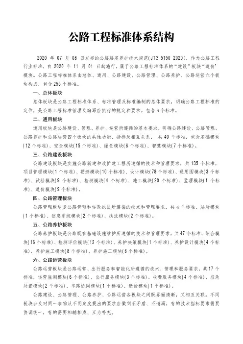 公路路基养护技术规范(JTG 5150 2020)原文+标准体系结构