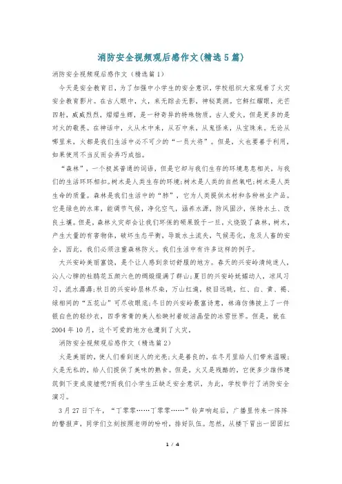 消防安全视频观后感作文(精选5篇)