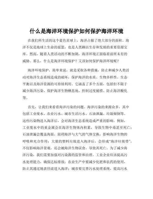 什么是海洋环境保护如何保护海洋环境