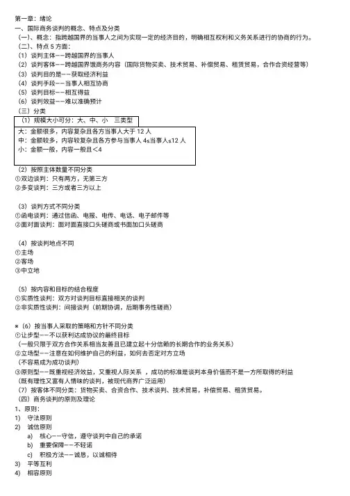 自考现代国际商务谈判实务整理重点知识整理(邹建华)