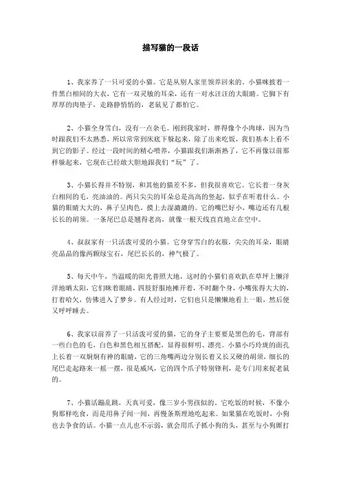 描写猫的一段话