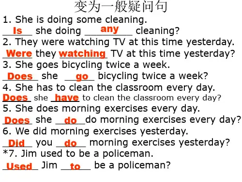 肯定句变一般疑问句的规则练习