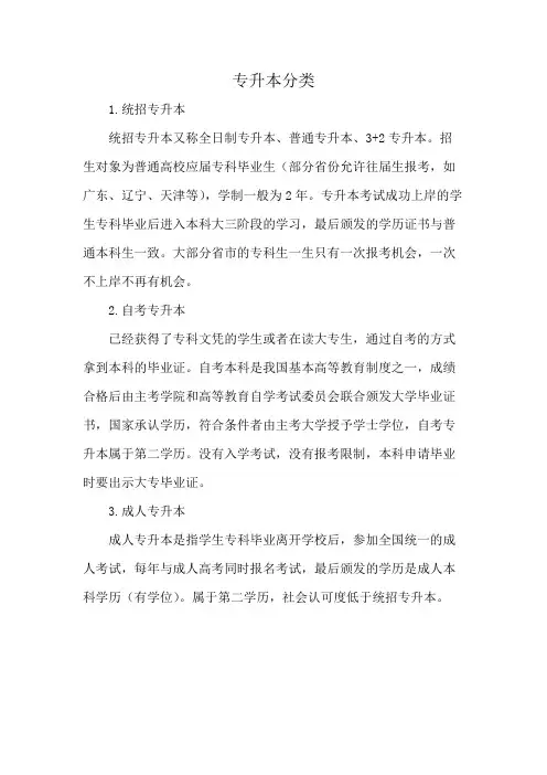 专升本分类