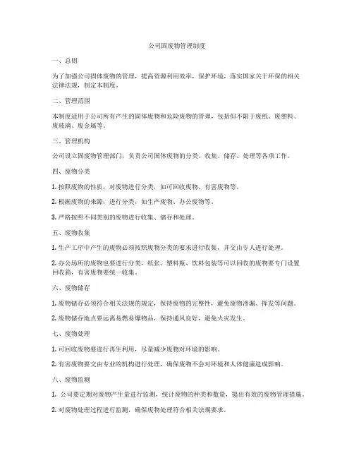 公司固废物管理制度