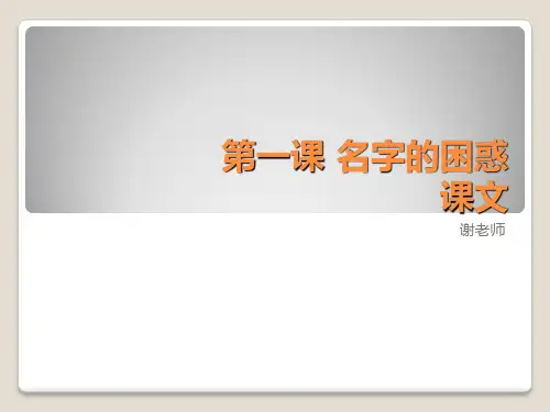博雅汉语 第一课 名字的困惑 课文 课件