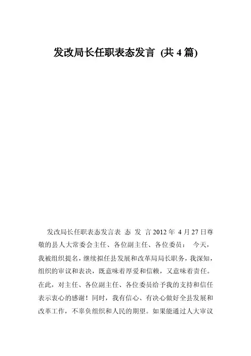 发改局长任职表态发言（共4篇）