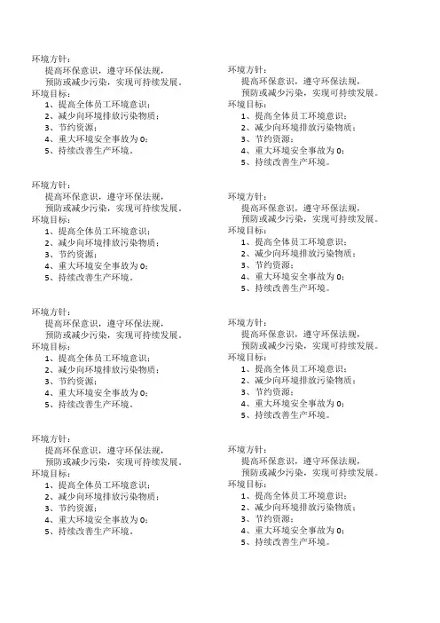 环境方针环境目标