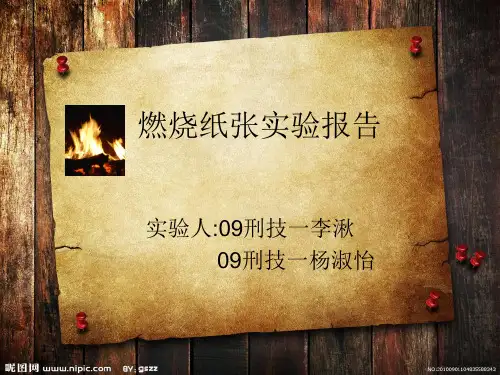 燃烧纸张实验报告