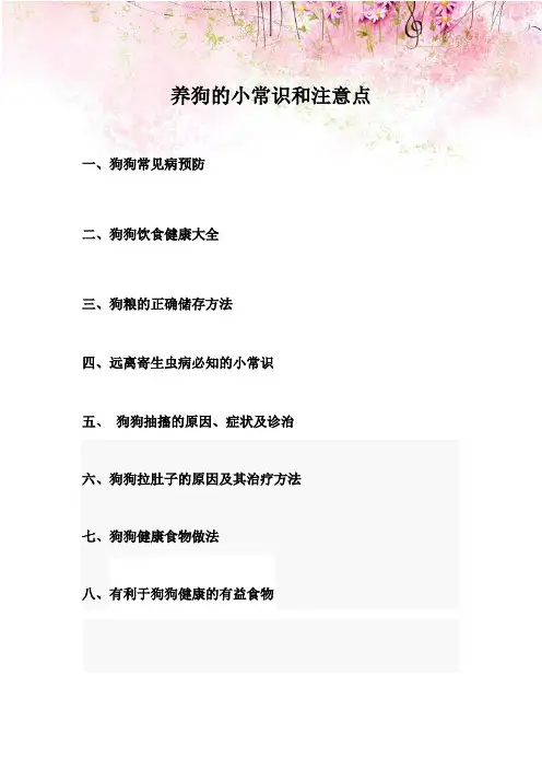 狗狗常见病预防