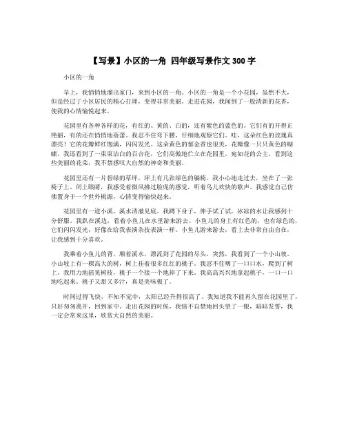 【写景】小区的一角 四年级写景作文300字