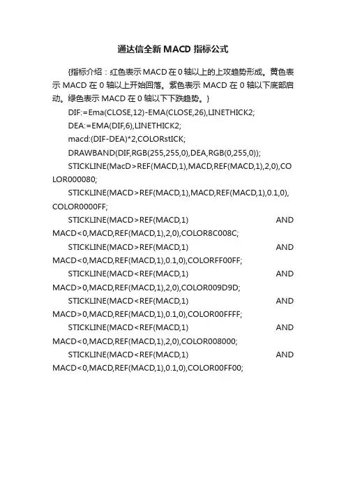 通达信全新MACD指标公式