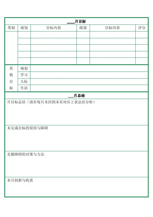 考研月计划与周计划表格