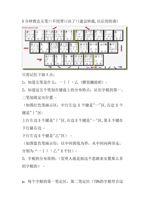 5分钟教会五笔