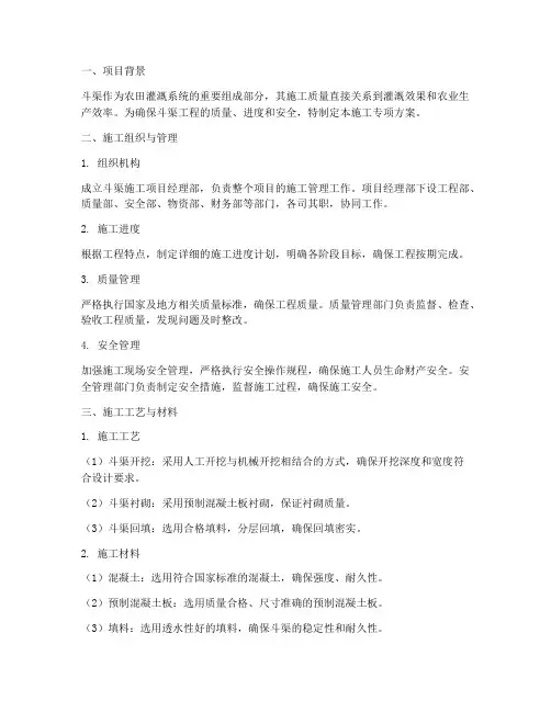 斗渠施工专项方案