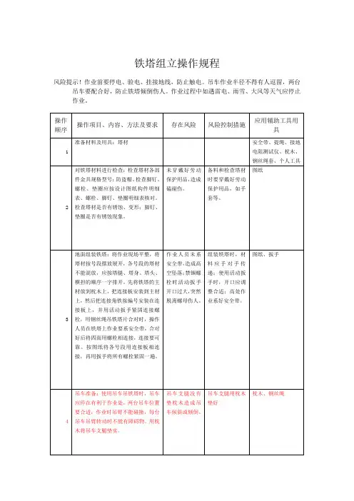 铁塔组立规程