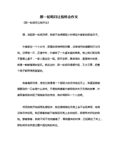 那一轮明月让我怀念作文