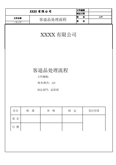 客退品处理流程
