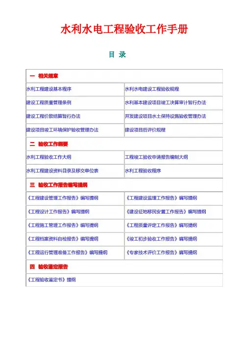 水利水电工程验收工作手册