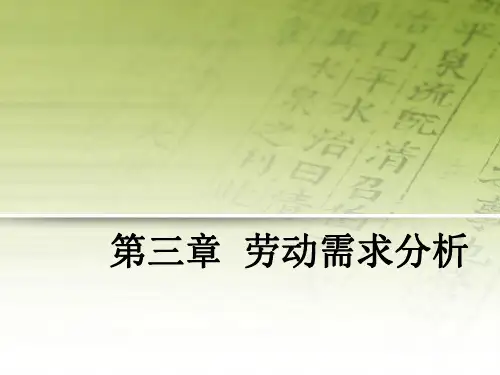 劳动经济学第3章 劳动需求分析