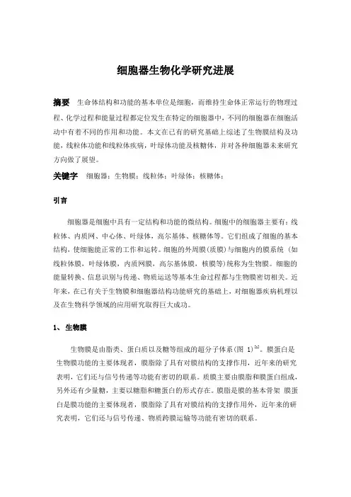 细胞器生物化学综述