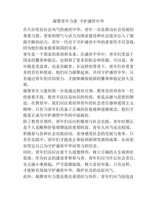 凝聚青年力量  守护盛世中华