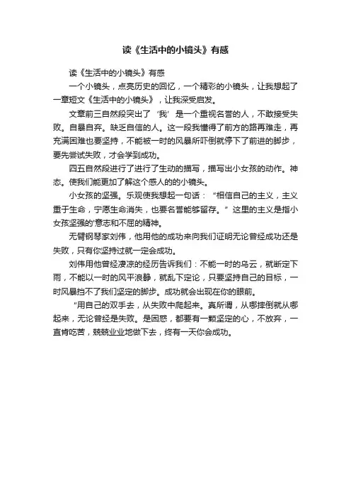 读《生活中的小镜头》有感