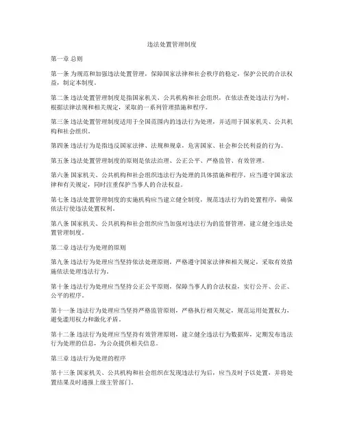 违法处置管理制度
