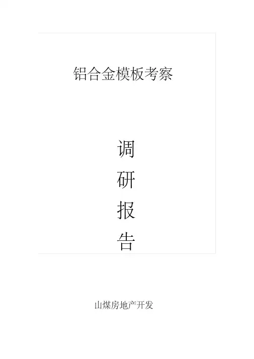 铝模板项目调研报告-17页