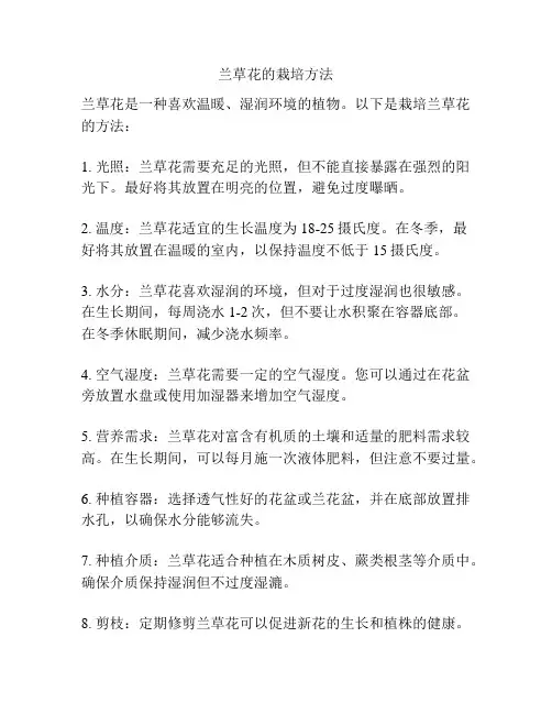 兰草花的栽培方法