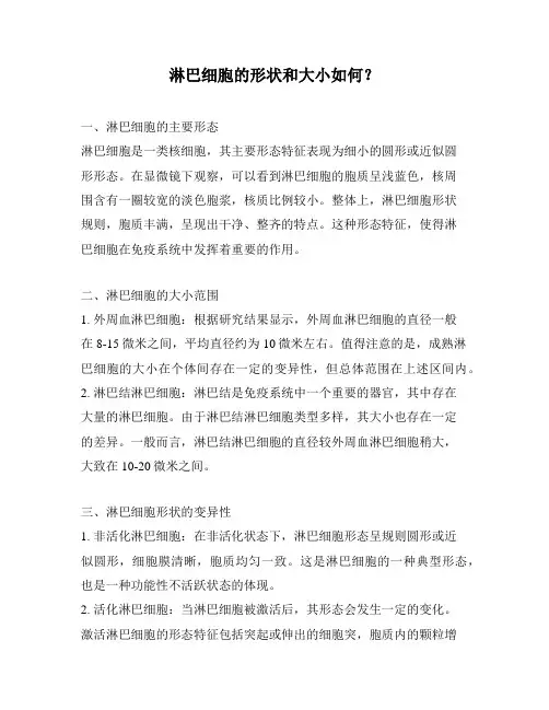 淋巴细胞的形状和大小如何？