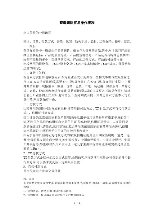 整套国际贸易操作流程