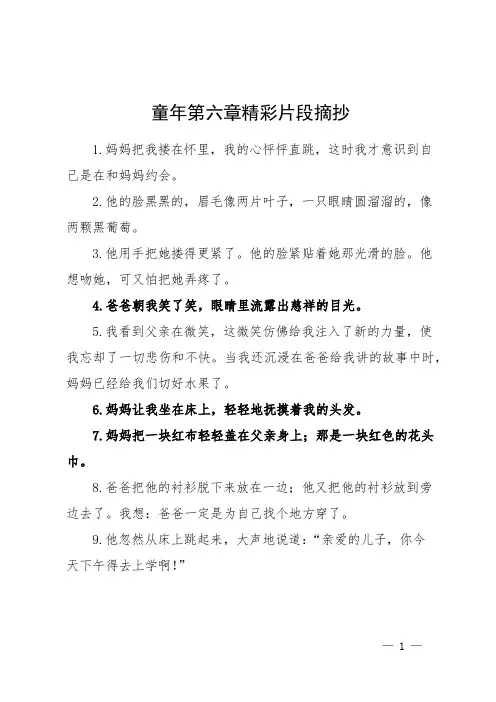 童年第六章精彩片段摘抄