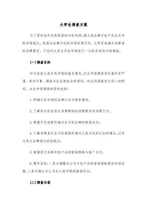 大学生调查方案（3篇）
