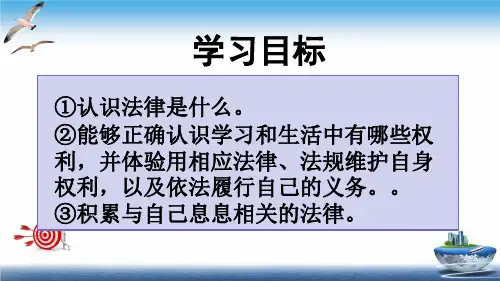最新人教部编版六年级道德与法治上册《感受生活中的法律》精品课件