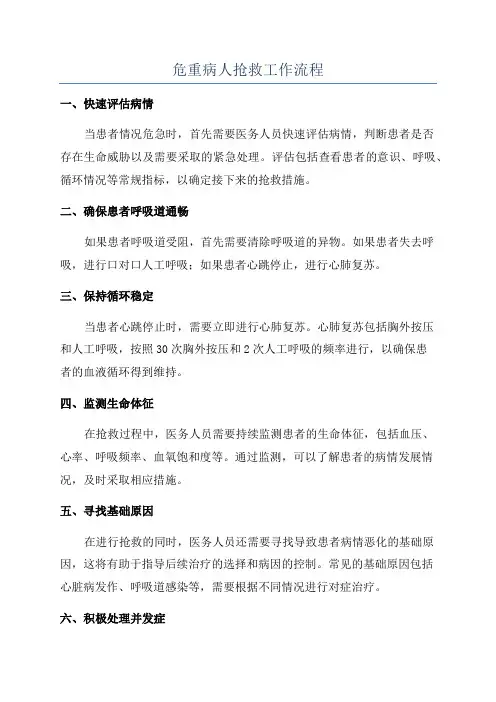 危重病人抢救工作流程