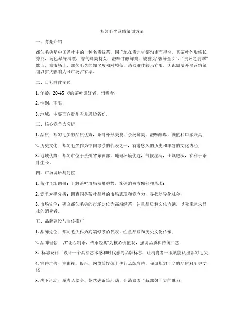都匀毛尖营销策划方案